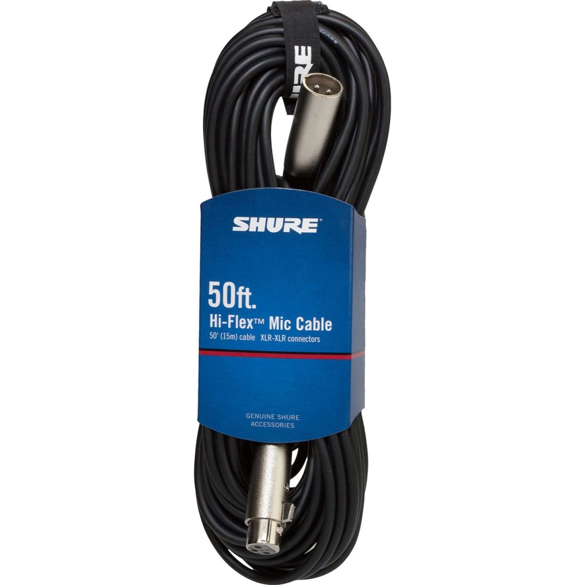 The Shure C50J Hi-Flex microphone cable is designed for low-impedance operation at long runs. The cable measures 50 feet (15 m).